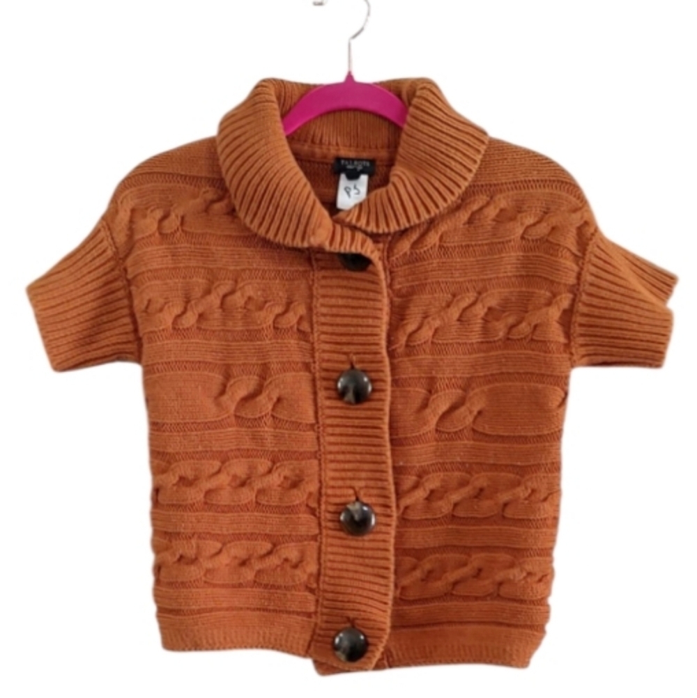 Talbots Brown Cable Knit Cropped Sweater Size S